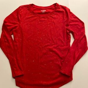 Girls Red Sparkle long sleeve shirt XL, perfect holidays 😍 15%off bundles of 2